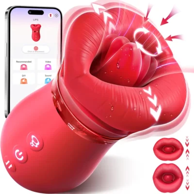5-in-1 Rose Sucking Vibrator with Tongue Licking & App Control